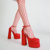 Sandalias de plataforma cerradas con punta hueca para mujer, talla grande